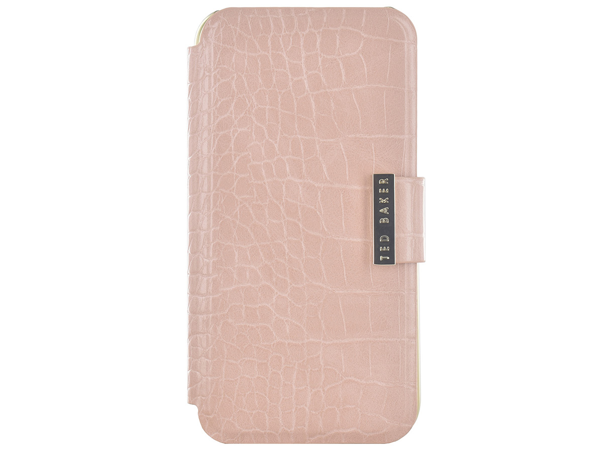 Ted Baker Pink Croco Folio Case - iPhone 11/XR Hoesje