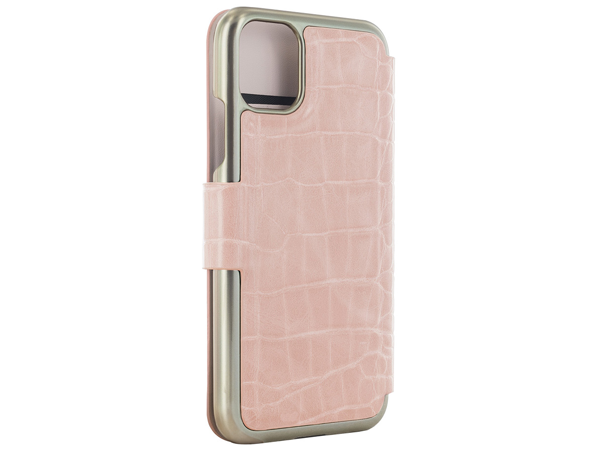 Ted Baker Pink Croco Folio Case - iPhone 11/XR Hoesje