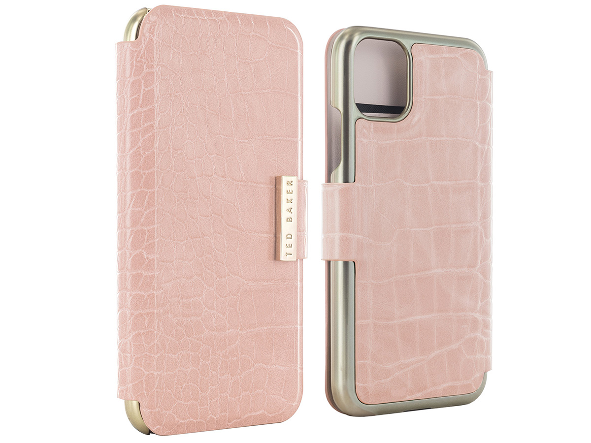 Ted Baker Pink Croco Folio Case - iPhone 11/XR Hoesje