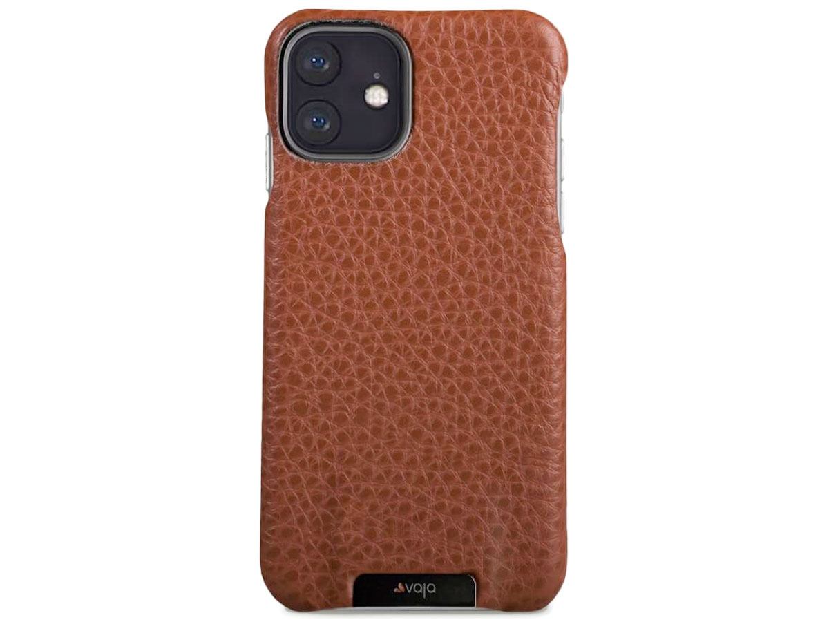 Vaja Grip Leather Case Cognac - iPhone 11 Hoesje Leer