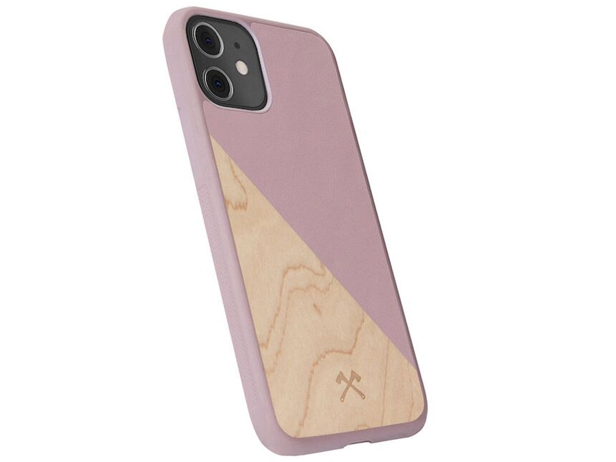 Woodcessories EcoSplit Roze - Houten iPhone 11/XR hoesje