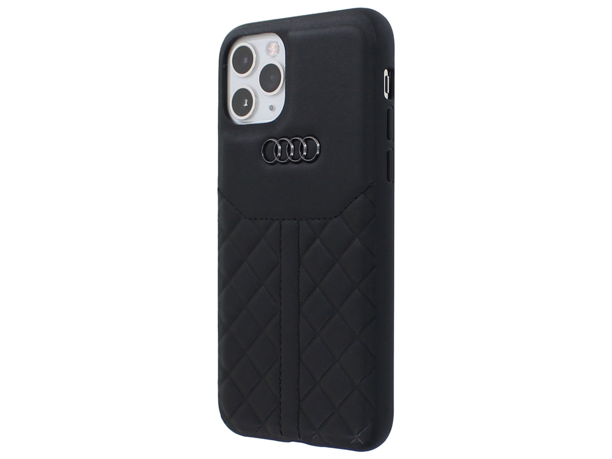 Audi Q8 Series Case Zwart Leer - iPhone 11 Pro hoesje