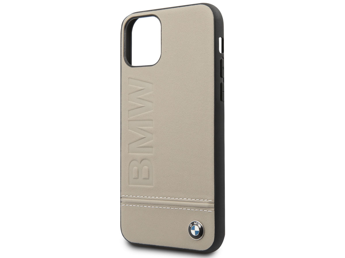BMW Signature Case Taupe Leer - iPhone 11 Pro hoesje