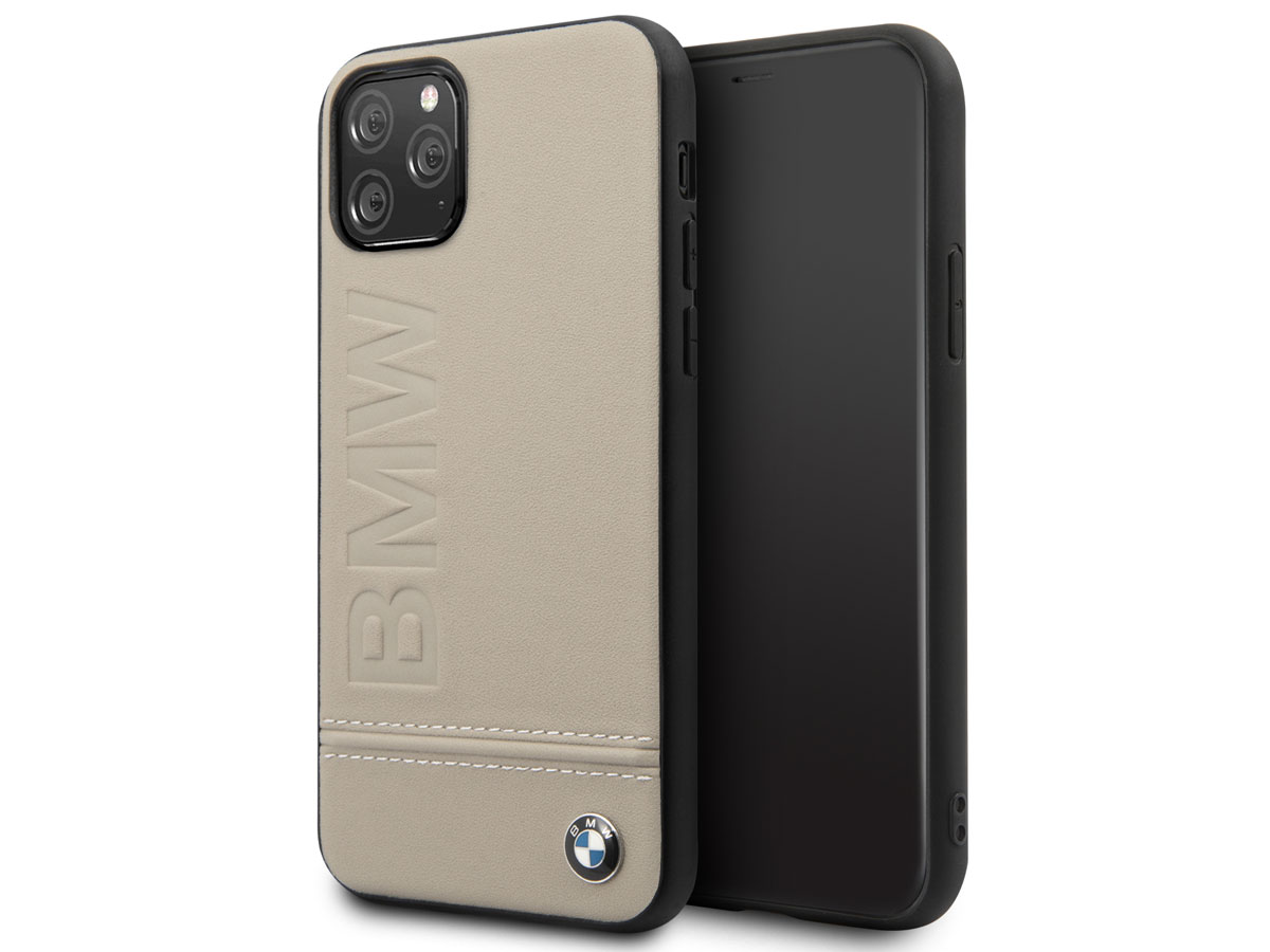 BMW Signature Case Taupe Leer - iPhone 11 Pro hoesje