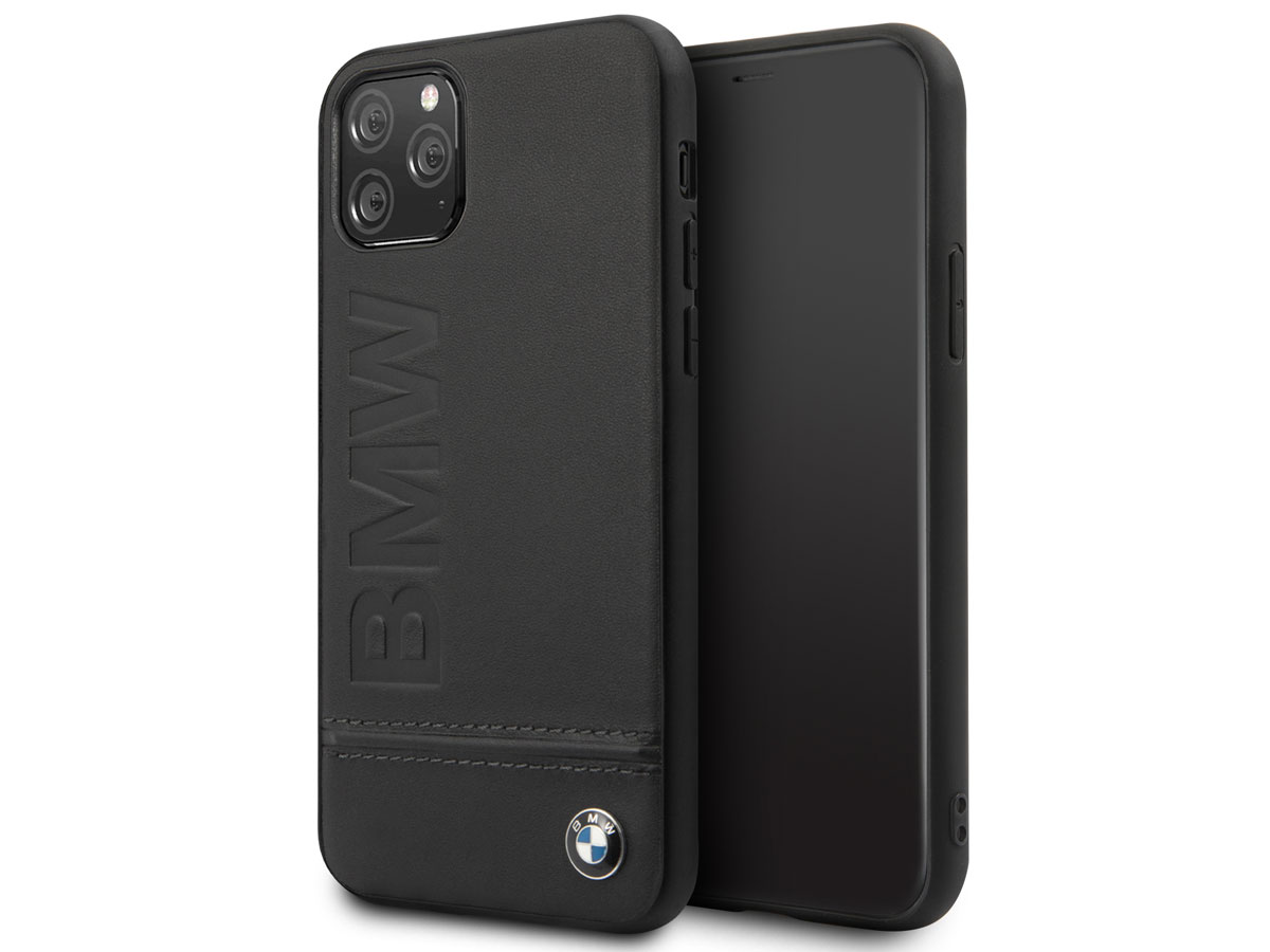 BMW Signature Case Zwart Leer - iPhone 11 Pro hoesje