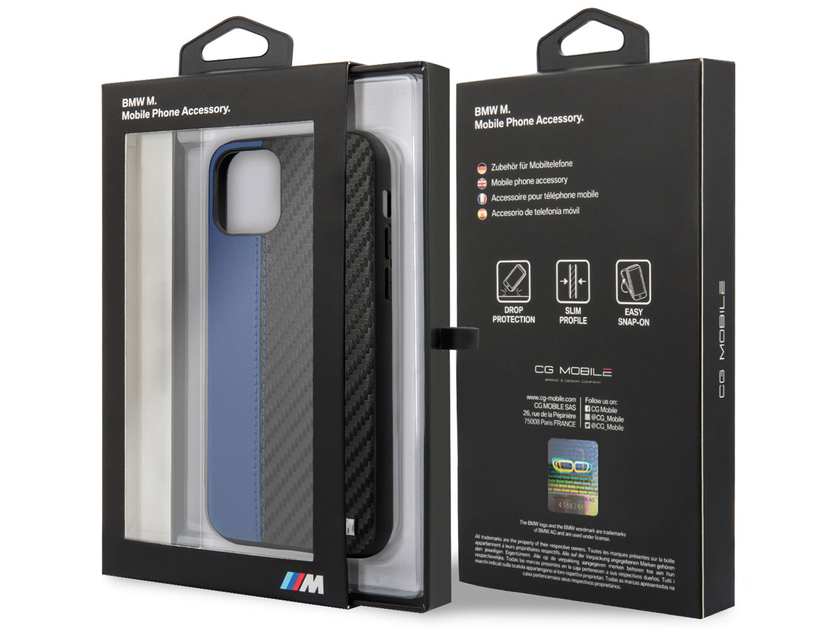 BMW M Sport Stitched Case Blauw - iPhone 11 Pro hoesje