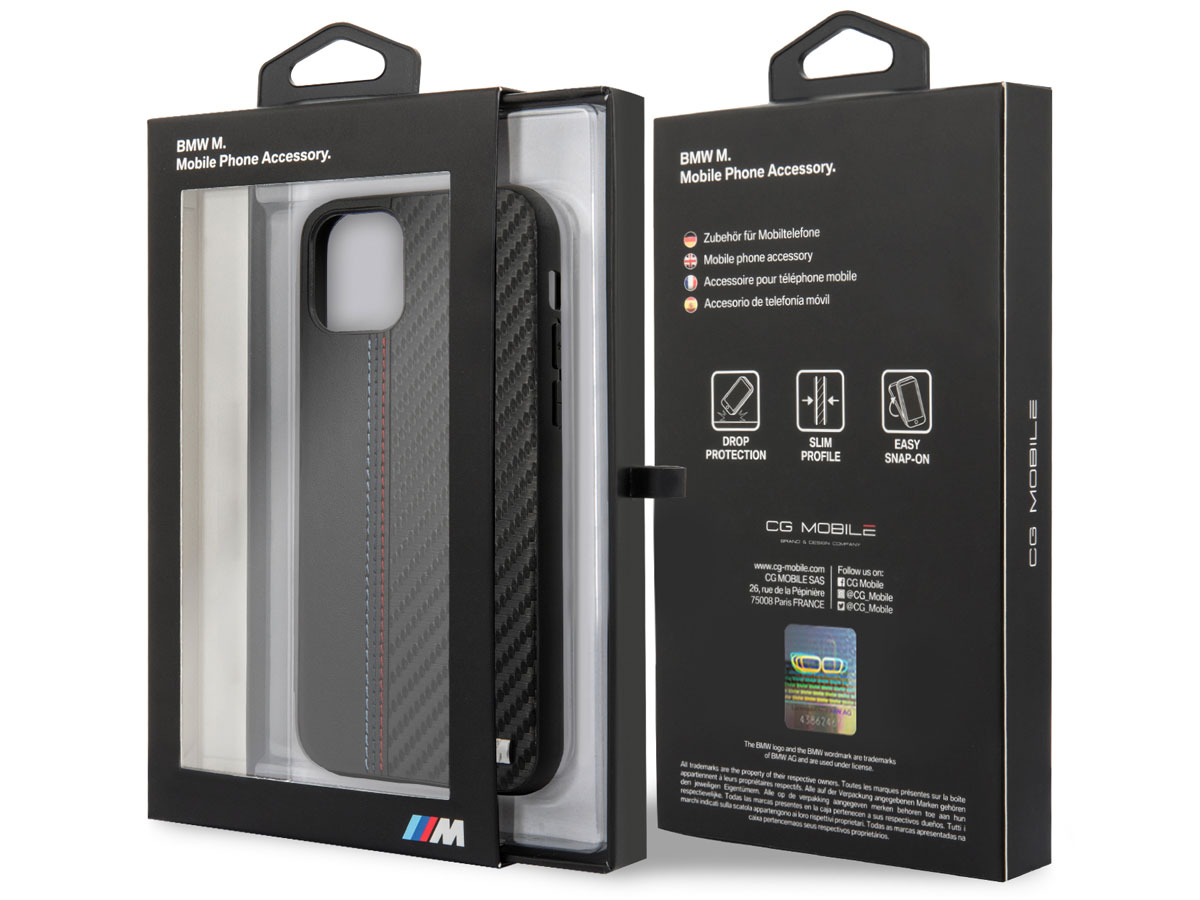 BMW M Sport Stitched Case Zwart - iPhone 11 Pro hoesje