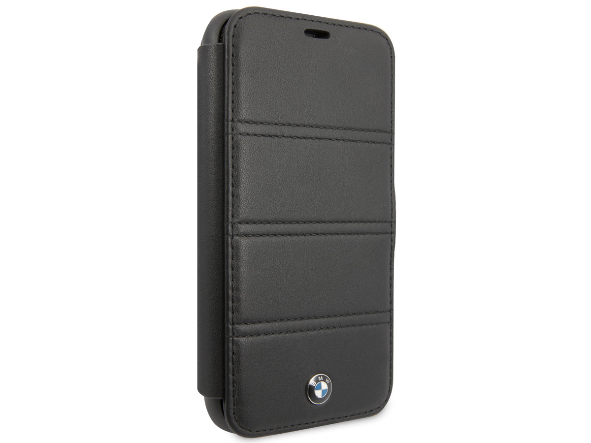 BMW Stitched Bookcase Zwart Leer - iPhone 11 Pro hoesje