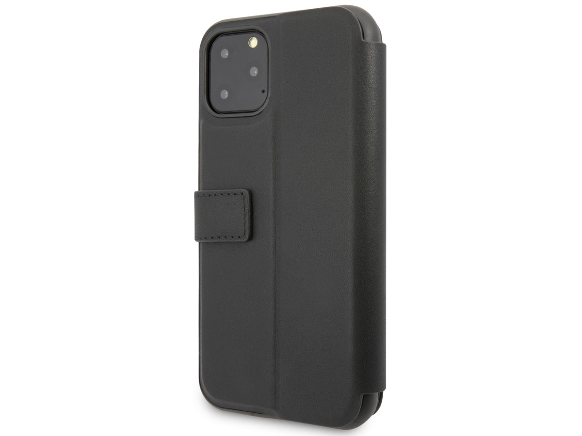 BMW Stitched Bookcase Zwart Leer - iPhone 11 Pro hoesje