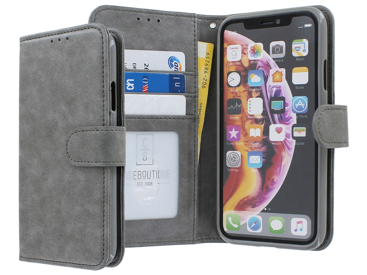 Classic Wallet BookCase Grijs - iPhone 11 Pro hoesje