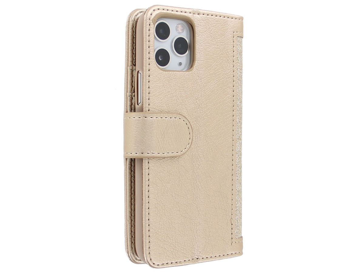 Glitsie Zip Case met Rits Goud - iPhone 11 Pro hoesje