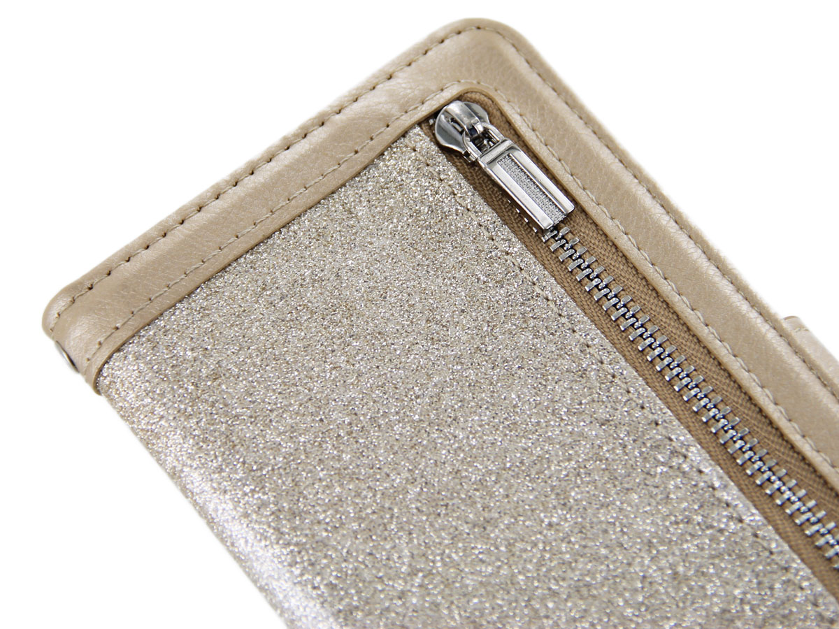 Glitsie Zip Case met Rits Goud - iPhone 11 Pro hoesje