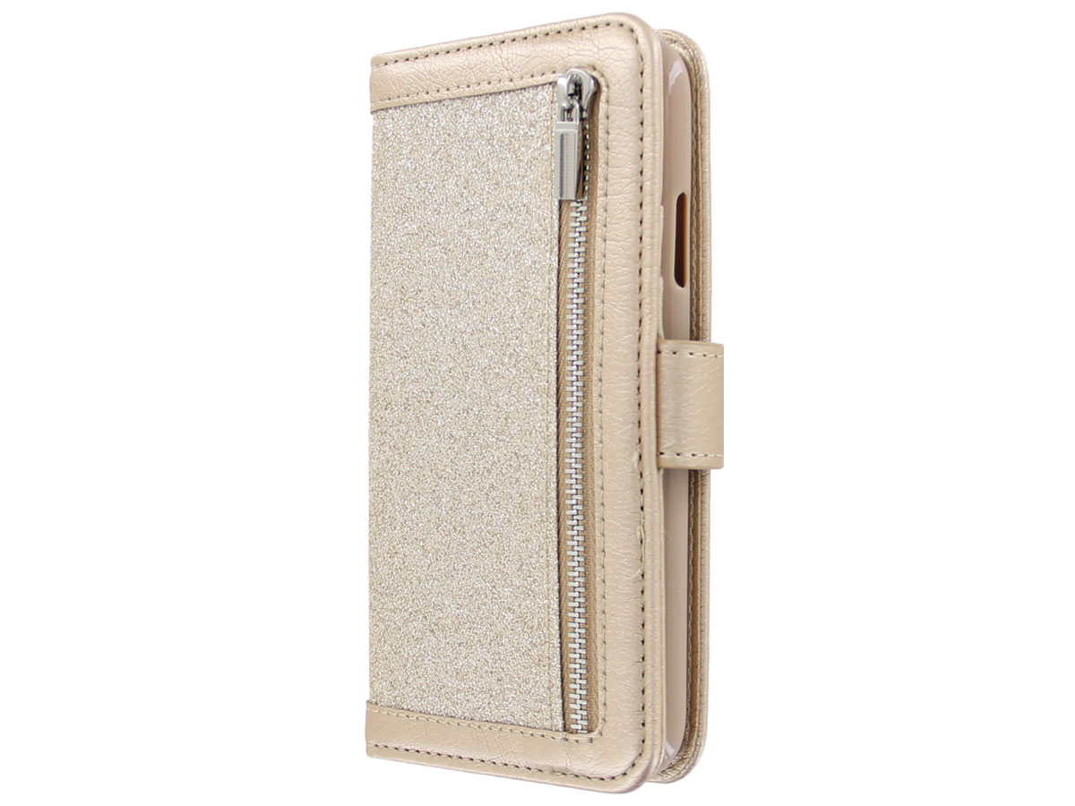 Glitsie Zip Case met Rits Goud - iPhone 11 Pro hoesje