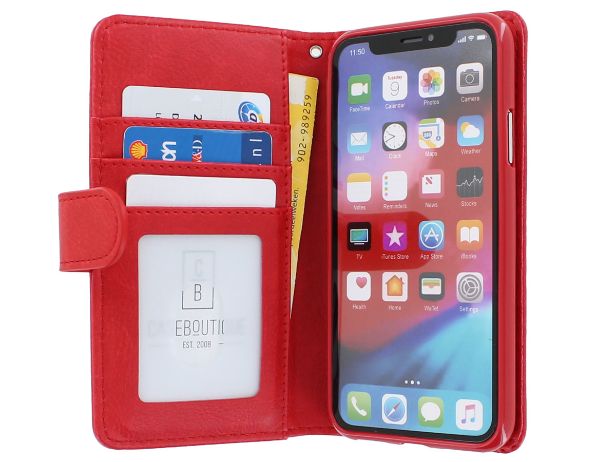 Zipper Wallet Case met Ritsvakje Rood - iPhone 11 Pro hoesje