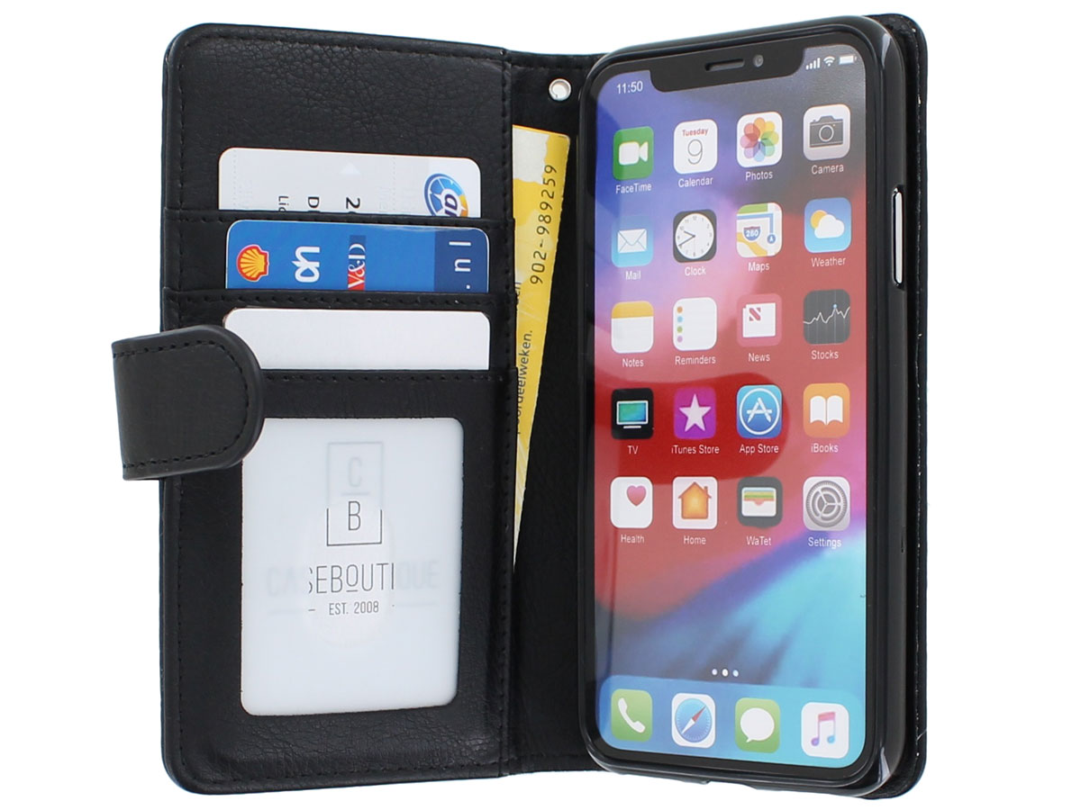 Zipper Wallet Case met Ritsvakje Zwart - iPhone 11 Pro hoesje