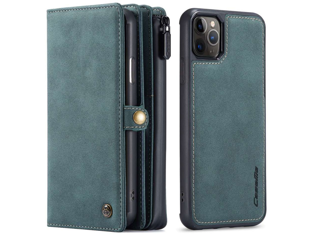 CaseMe Multi Wallet Ritsvak Case Blauw - iPhone 11 Pro Hoesje