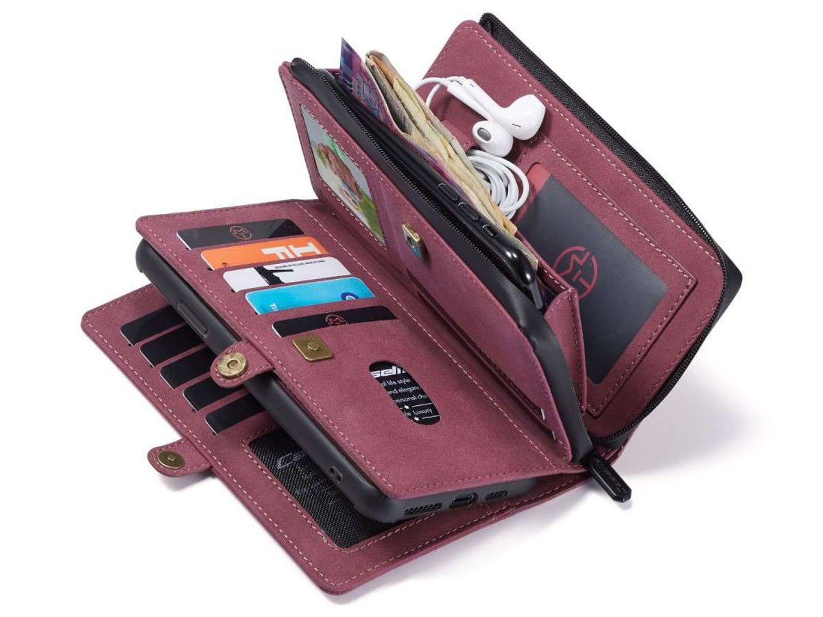 CaseMe Multi Wallet Ritsvak Case Rood - iPhone 11 Pro Hoesje