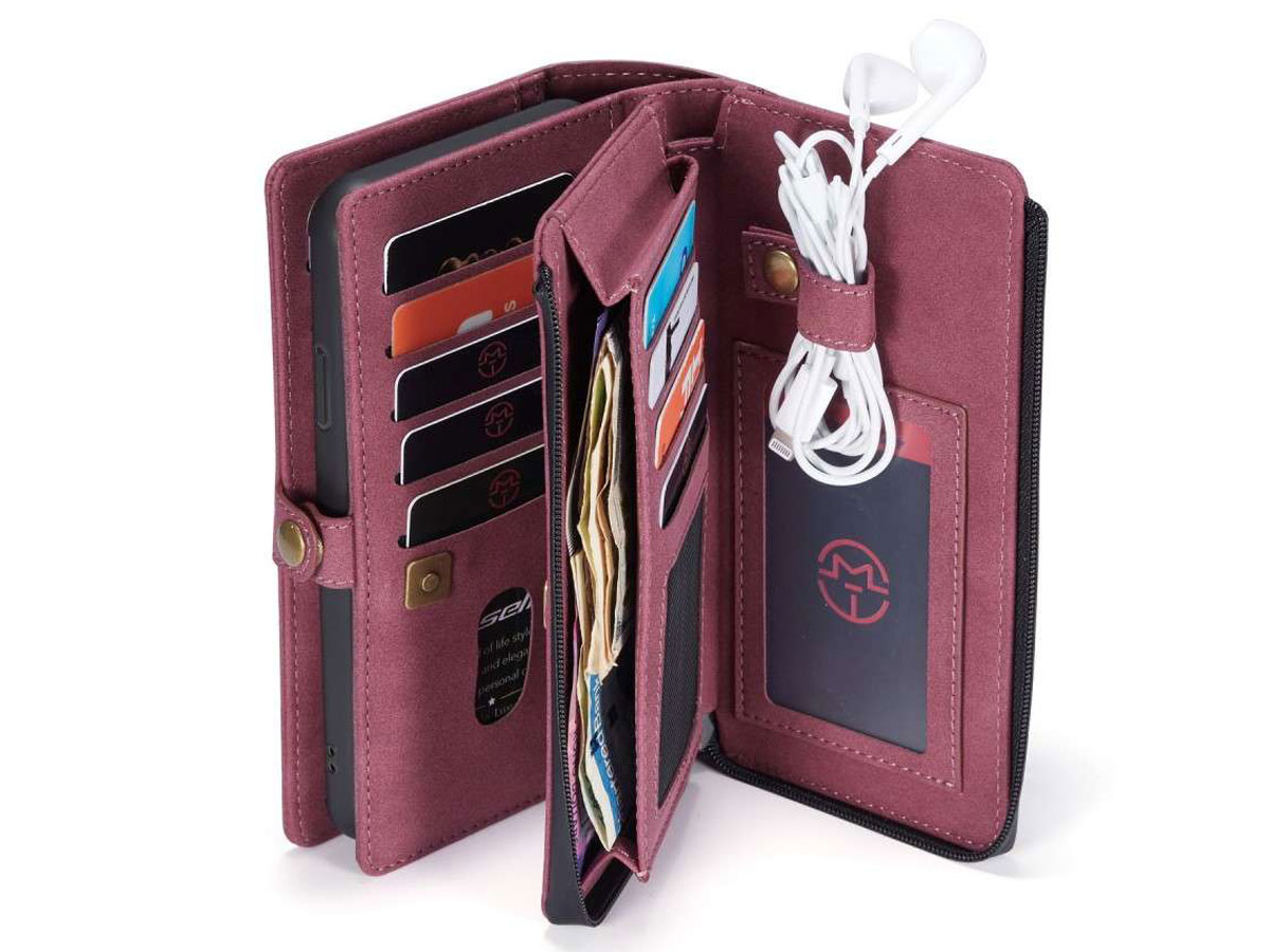 CaseMe Multi Wallet Ritsvak Case Rood - iPhone 11 Pro Hoesje