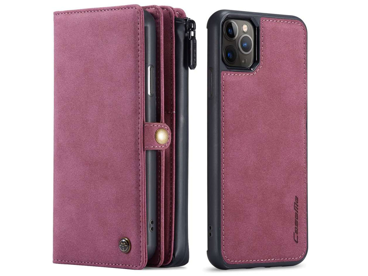 CaseMe Multi Wallet Ritsvak Case Rood - iPhone 11 Pro Hoesje