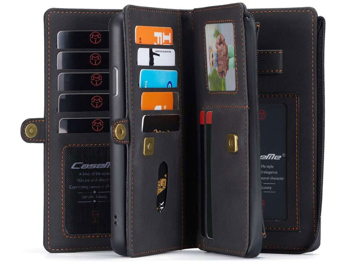 CaseMe Multi Wallet Ritsvak Case Zwart - iPhone 11 Pro Hoesje