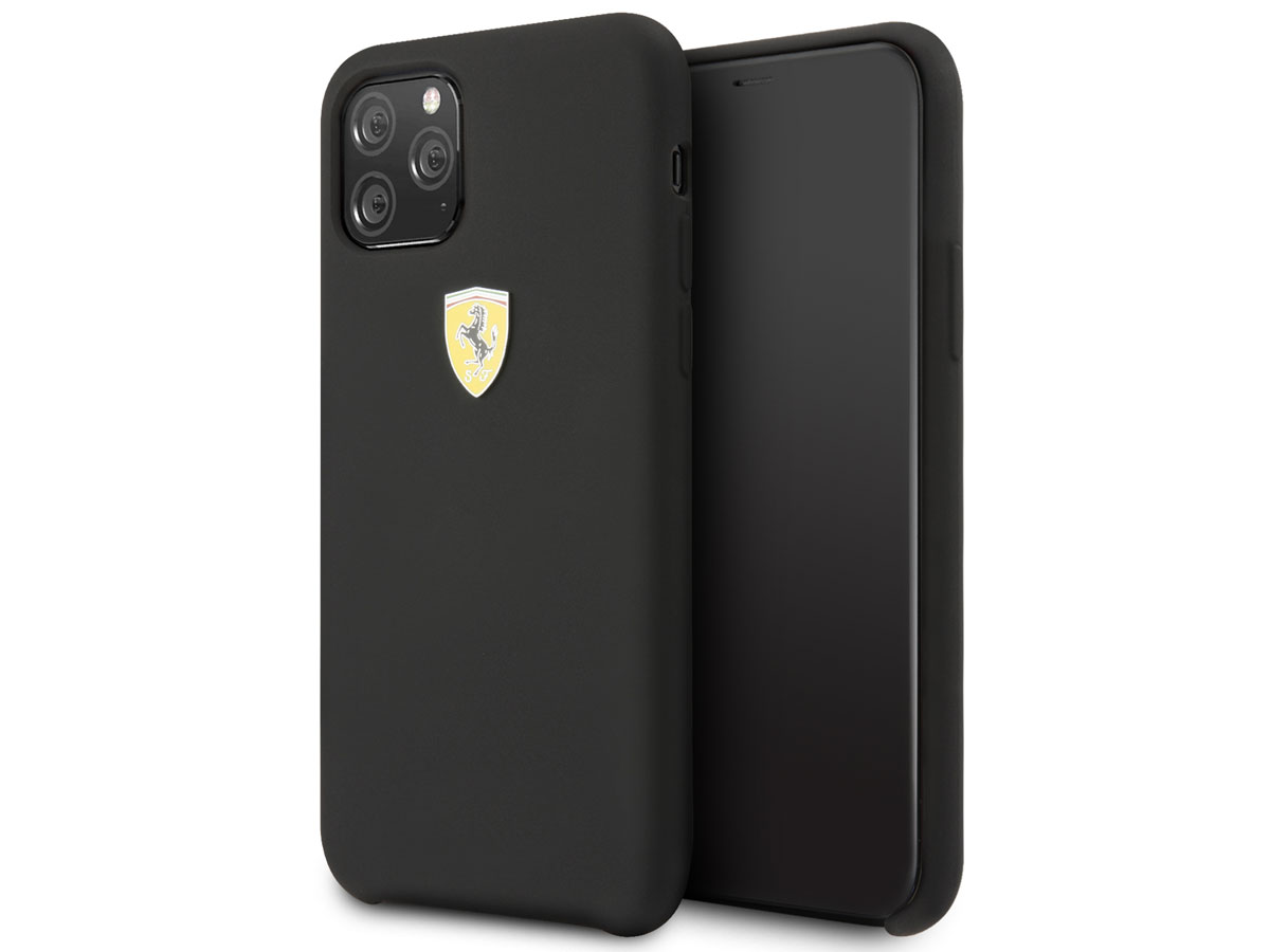 Ferrari Silicon Hard Case Zwart - iPhone 11 Pro Hoesje
