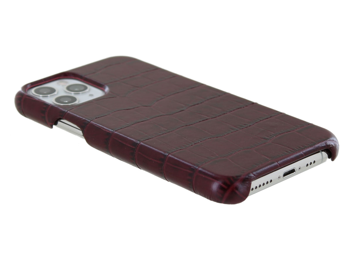 Graffi Cover Croco Bordeaux Leer - iPhone 11 Pro hoesje