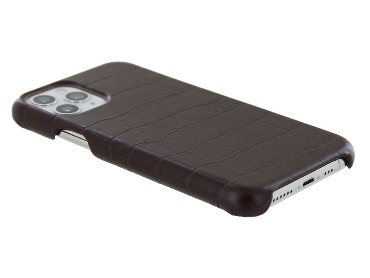 Graffi Cover Croco Bruin Leer - iPhone 11 Pro hoesje