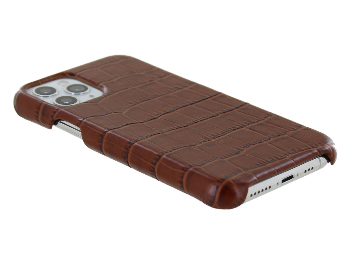 Graffi Cover Croco Cognac Leer - iPhone 11 Pro hoesje