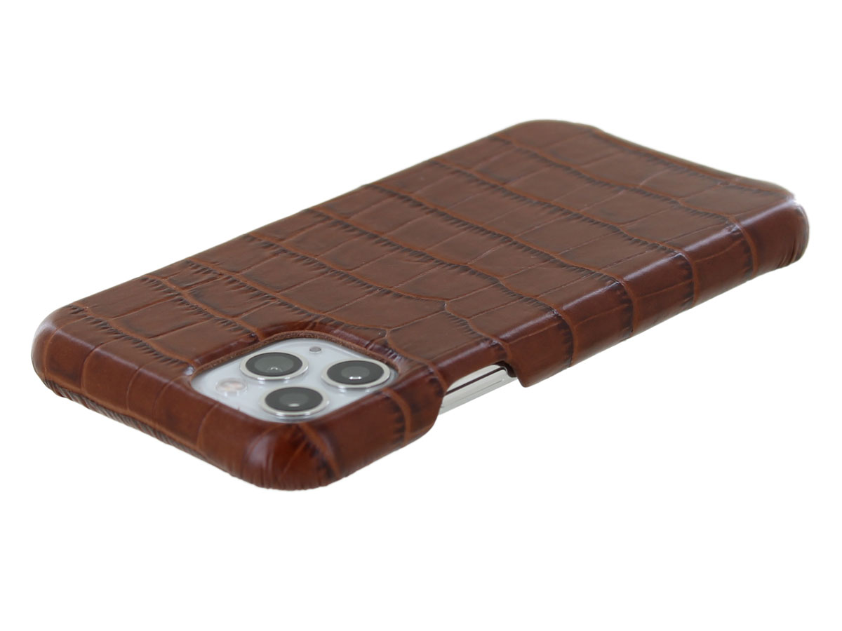 Graffi Cover Croco Cognac Leer - iPhone 11 Pro hoesje