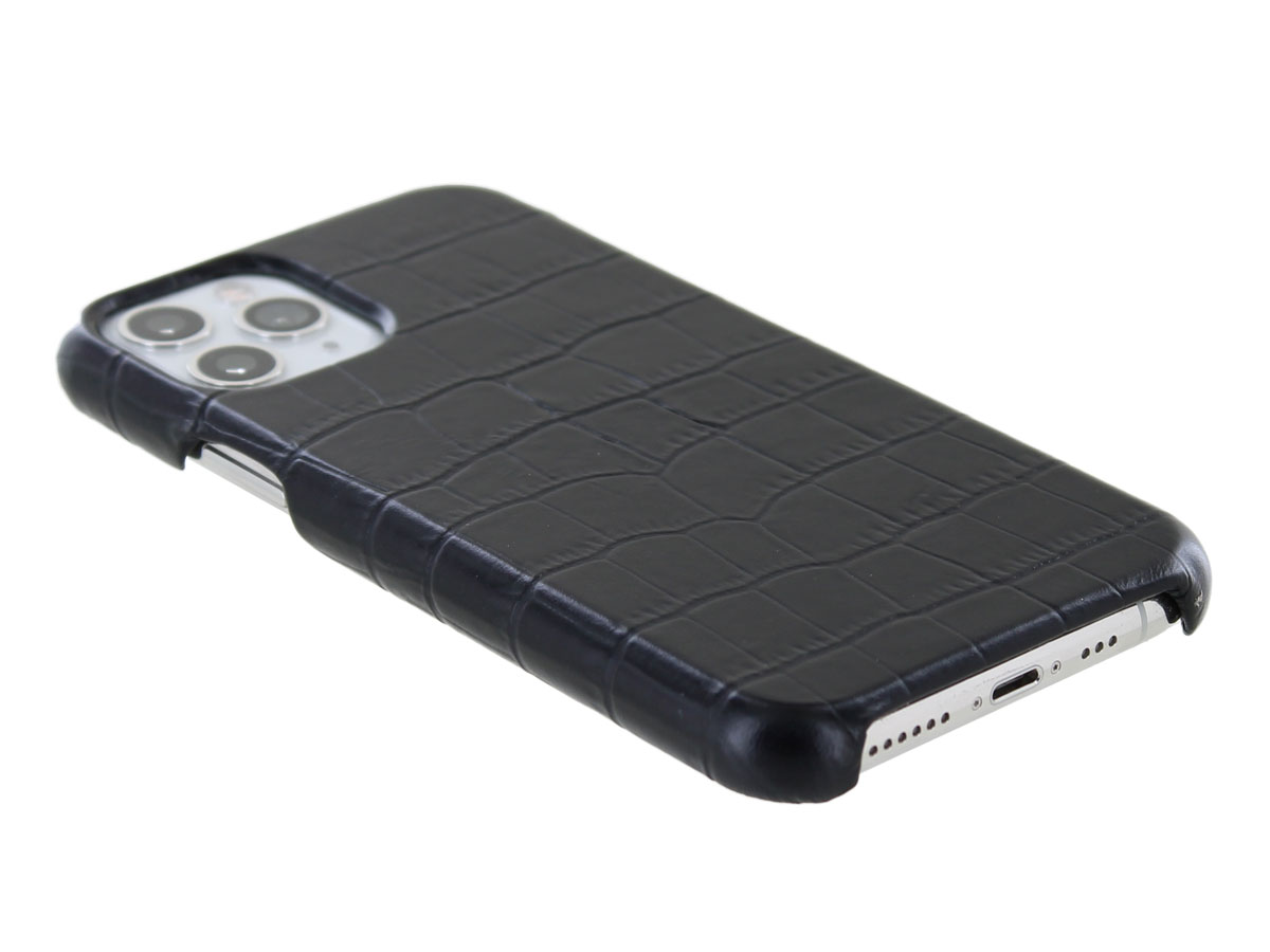 Graffi Cover Croco Zwart Leer - iPhone 11 Pro hoesje