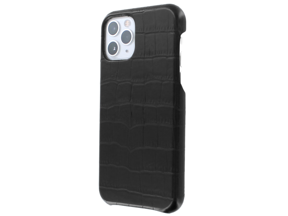 Graffi Cover Croco Zwart Leer - iPhone 11 Pro hoesje