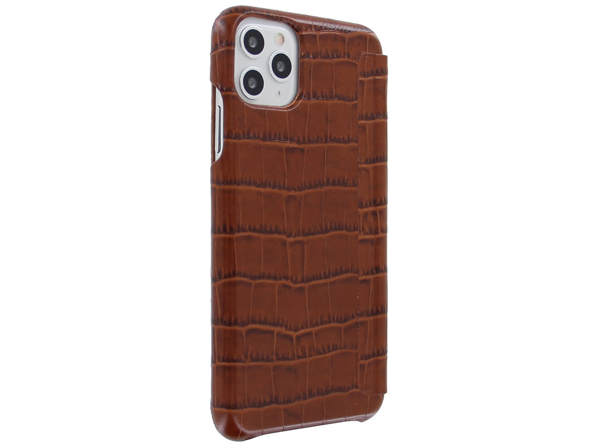 Graffi Oyster Croco Cognac Leer - iPhone 11 Pro hoesje