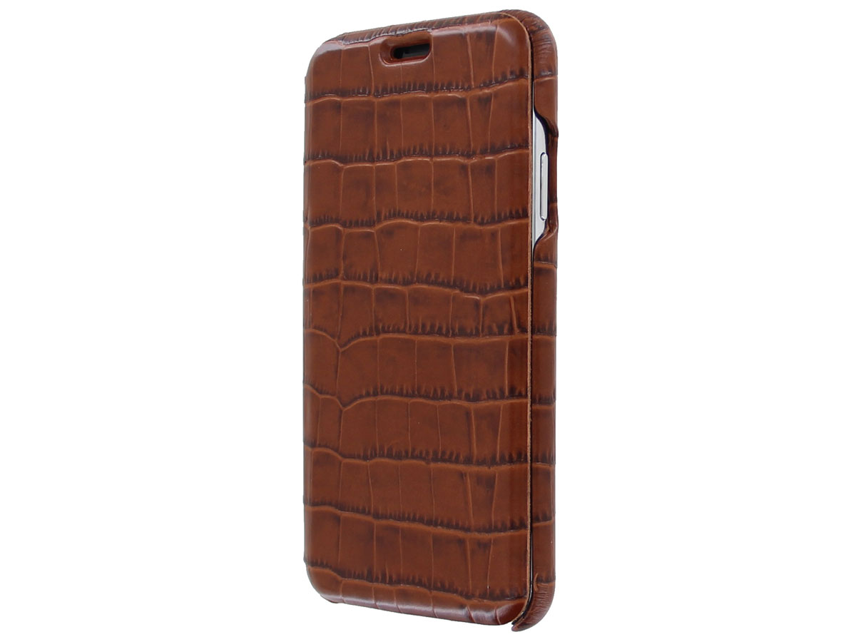 Graffi Oyster Croco Cognac Leer - iPhone 11 Pro hoesje