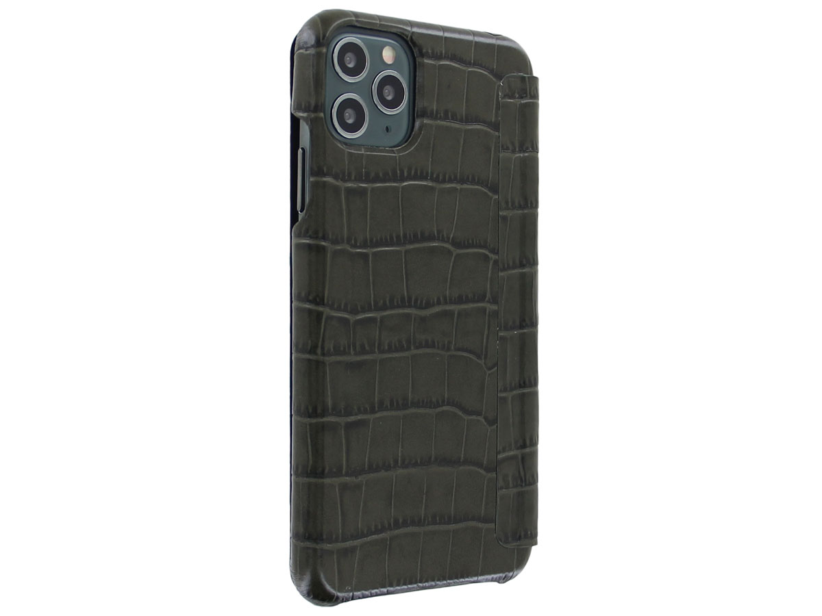 Graffi Oyster Croco Groen Leer - iPhone 11 Pro hoesje