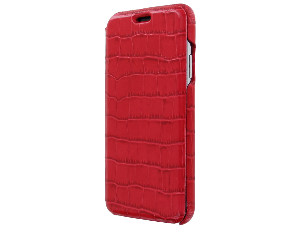 Graffi Oyster Croco Rood Leer - iPhone 11 Pro hoesje