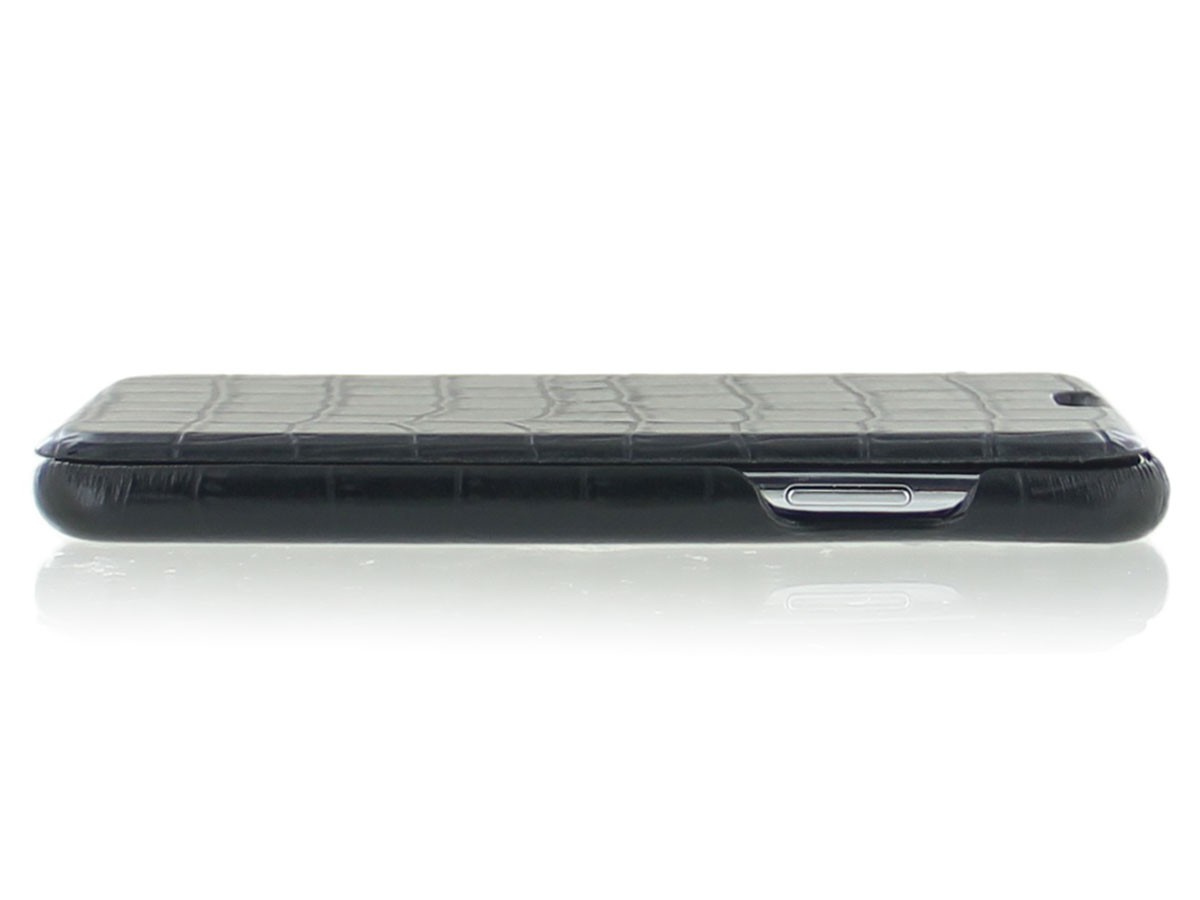 Graffi Oyster Croco Zwart Leer - iPhone 11 Pro hoesje
