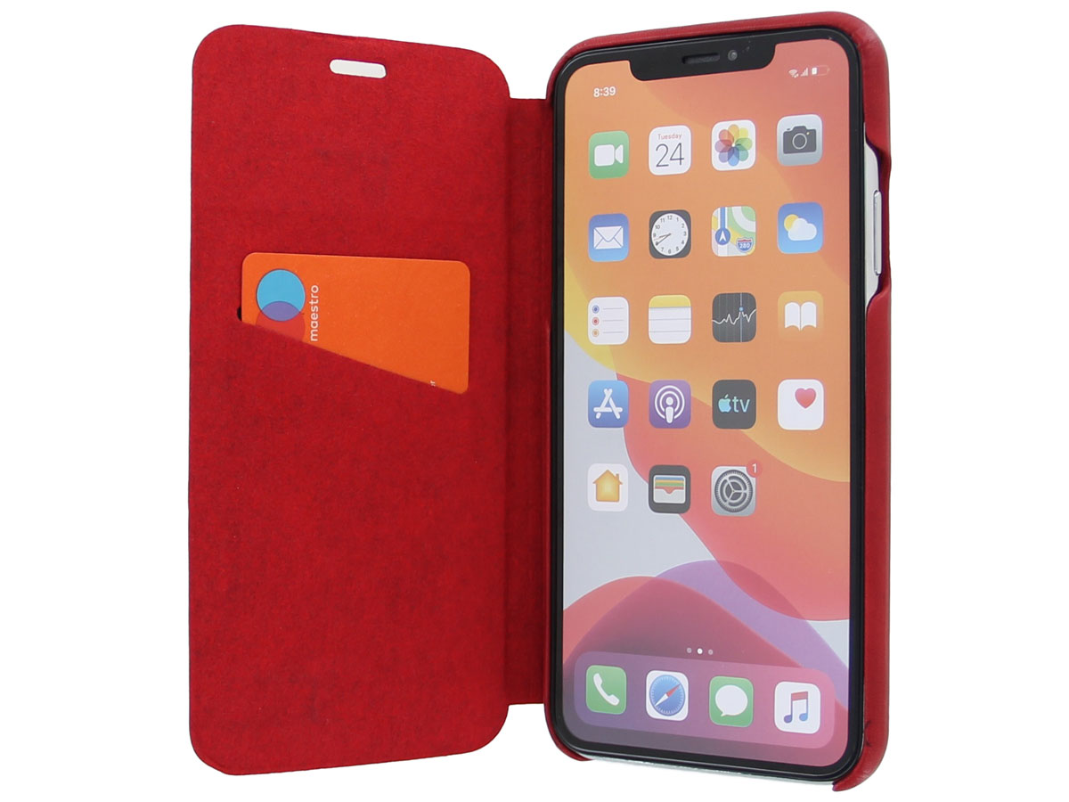 Graffi Oyster Folio Rood Leer - iPhone 11 Pro hoesje