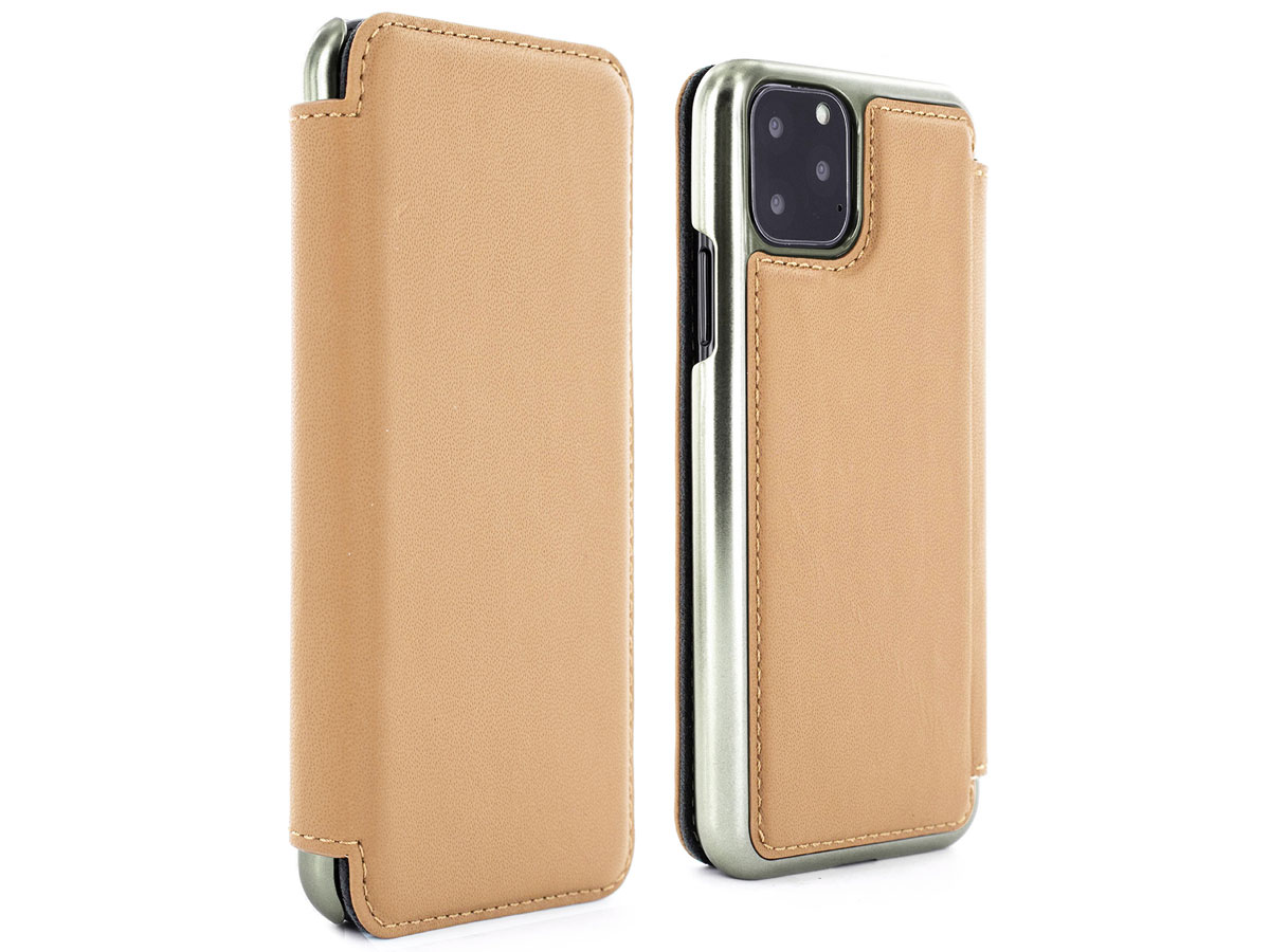 Greenwich Blake Folio Caramel/Gunmetal - iPhone 11 Pro Max Hoesje Leer