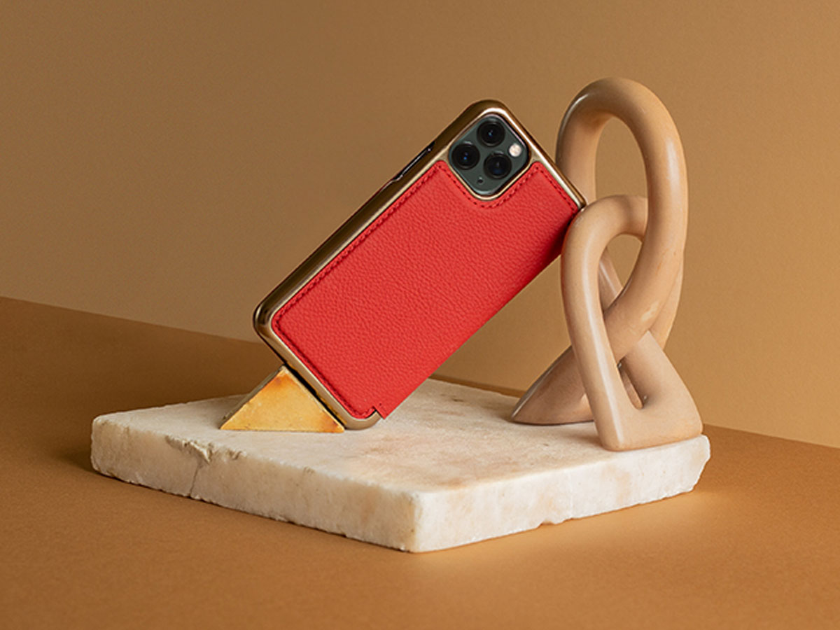 Greenwich Blake Folio Scarlet/Gold - iPhone 11 Pro Hoesje Leer