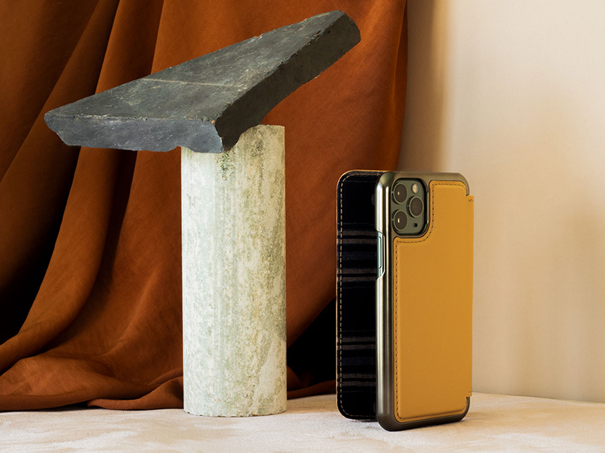 Greenwich Dogger Folio Caramel/Gunmetal - iPhone 11 Pro Hoesje Leer