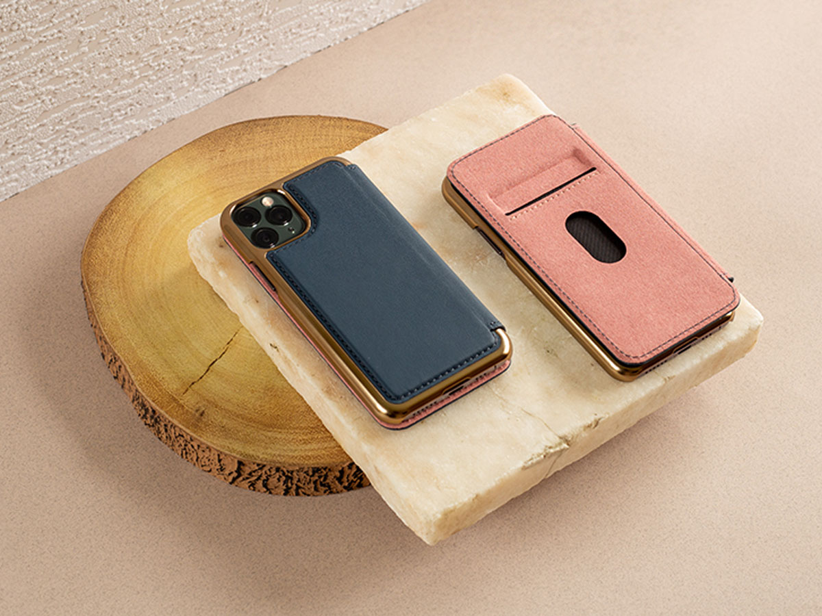 Greenwich Dogger Folio Midnight Blue/Gold - iPhone 11 Pro Hoesje Leer