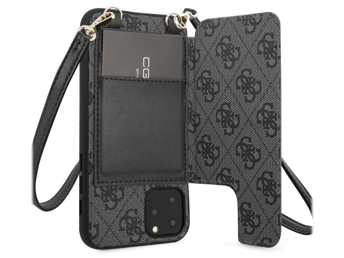 Guess 4G Crossbody Case Grijs - iPhone 11 Pro hoesje