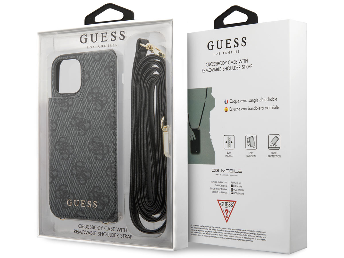 Guess 4G Crossbody Case Grijs - iPhone 11 Pro hoesje