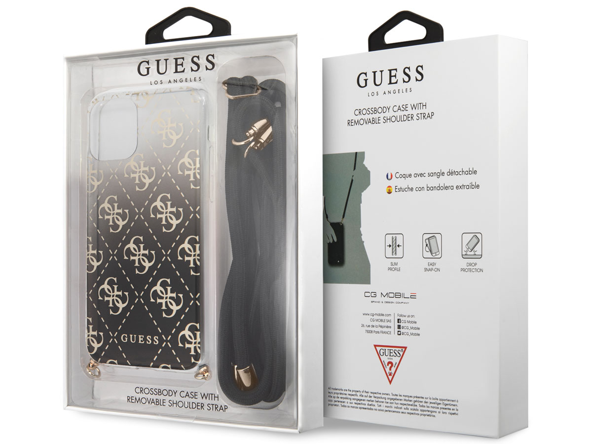 Guess 4G Necklace Case Zwart - iPhone 11 Pro hoesje