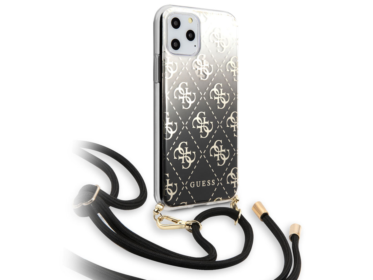 Guess 4G Necklace Case Zwart - iPhone 11 Pro Max hoesje
