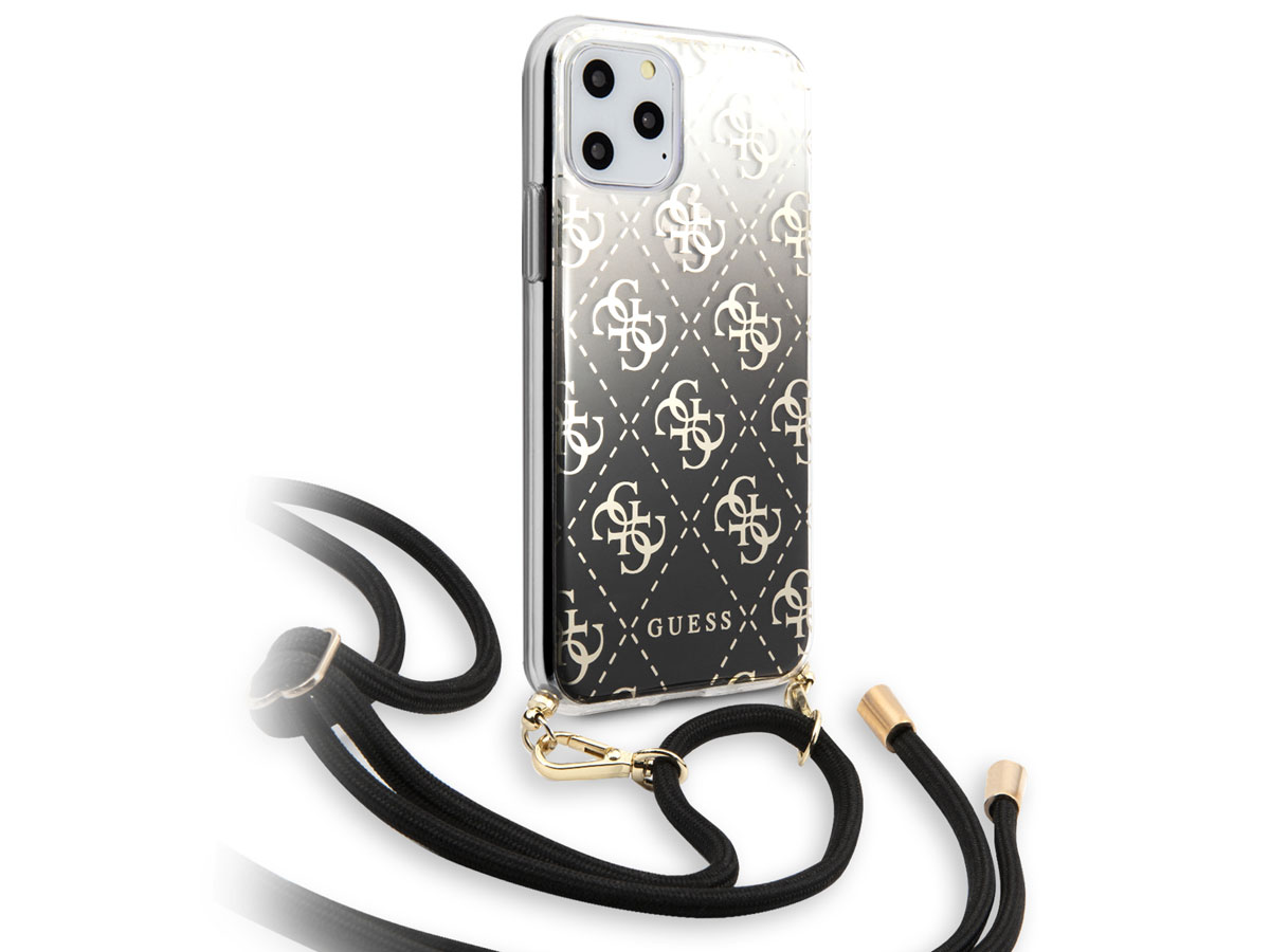 Guess 4G Necklace Case Zwart - iPhone 11 Pro hoesje