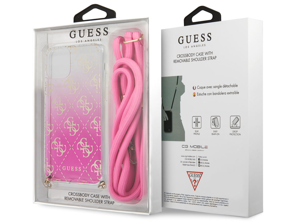 Guess 4G Necklace Case Roze - iPhone 11 Pro hoesje