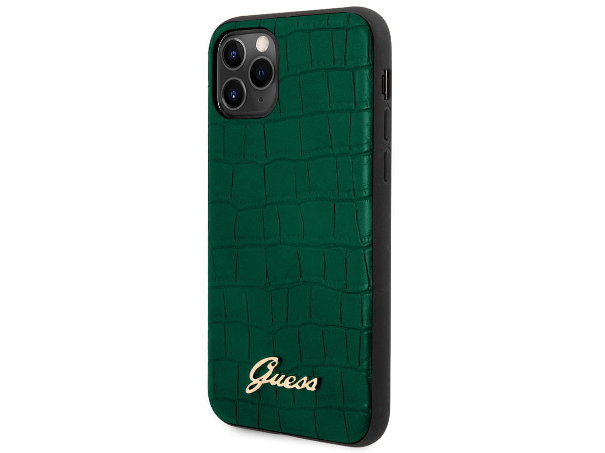 Guess Croco Case Groen - iPhone 11 Pro hoesje