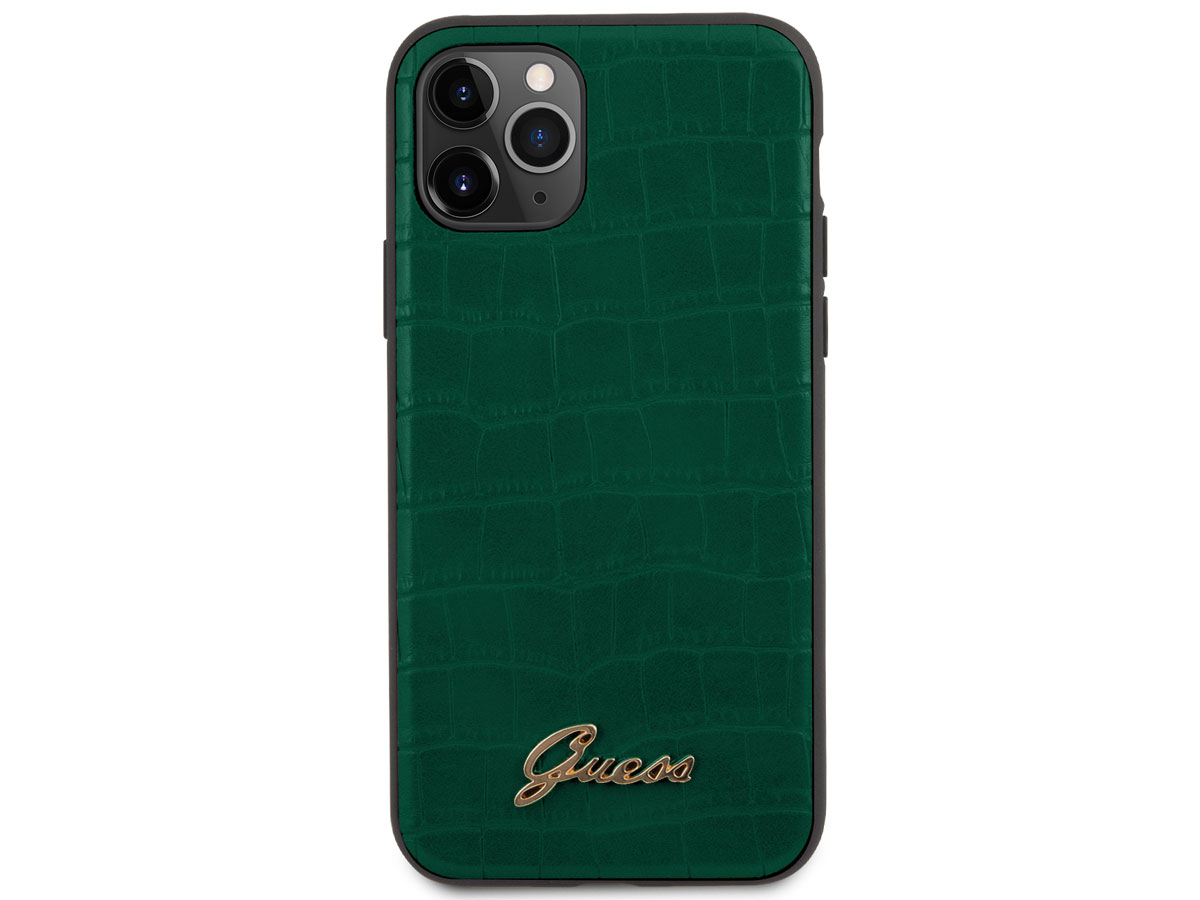 Guess Croco Case Groen - iPhone 11 Pro hoesje