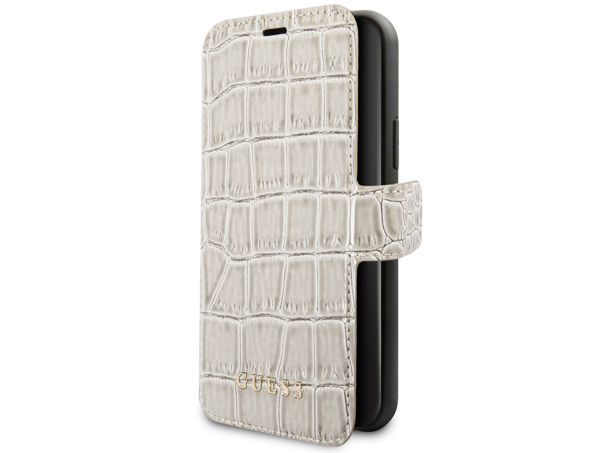 Guess Croco Bookcase Beige - iPhone 11 Pro hoesje